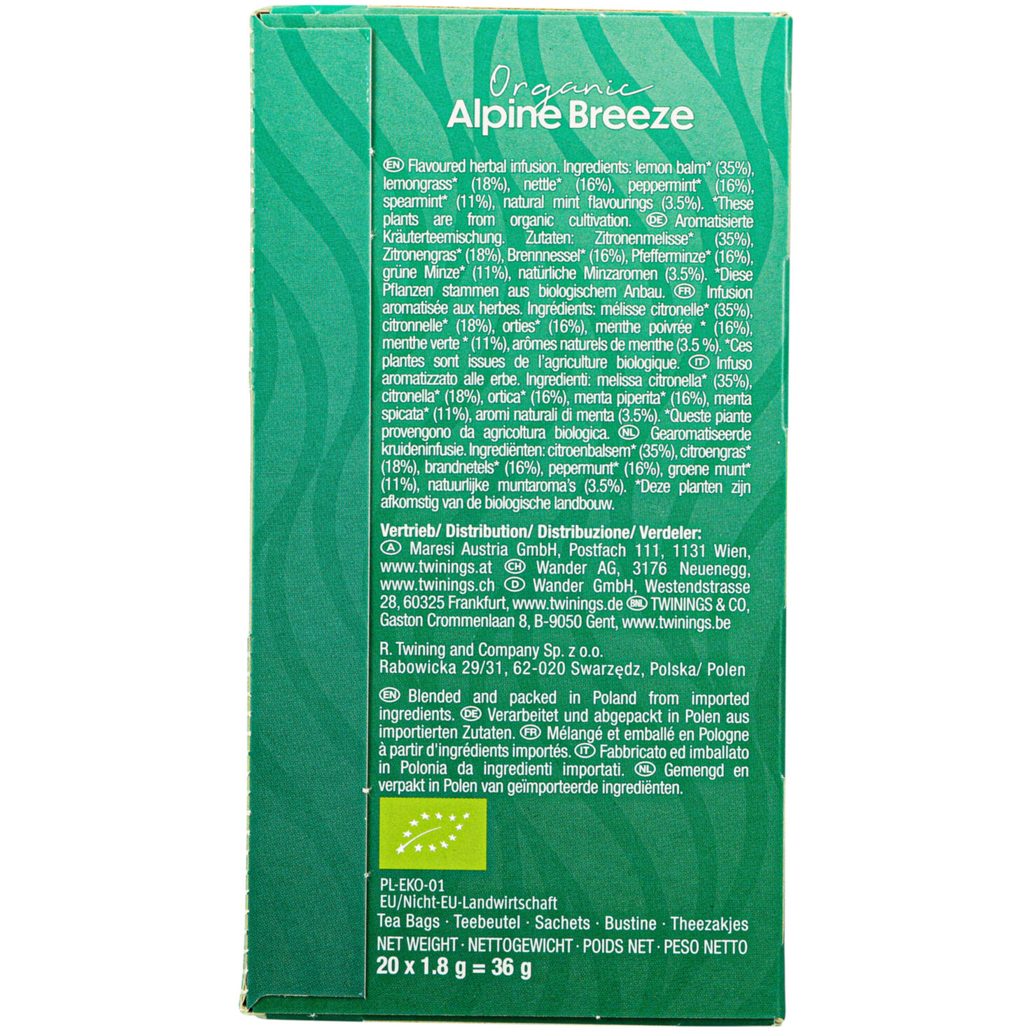 Twinings Bio Alpine Breeze 20 Beutel