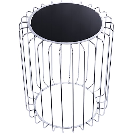 Sofia sidebord med røgfarvet glas - krom