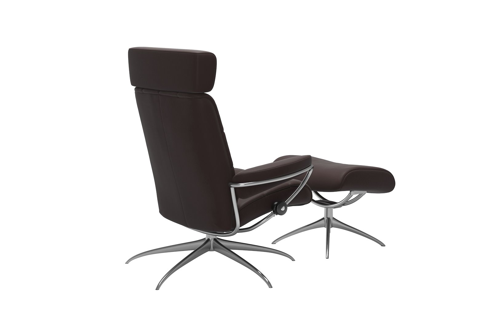London lenestol m/krakk Hud Paloma Chocolate - Star - Chrome