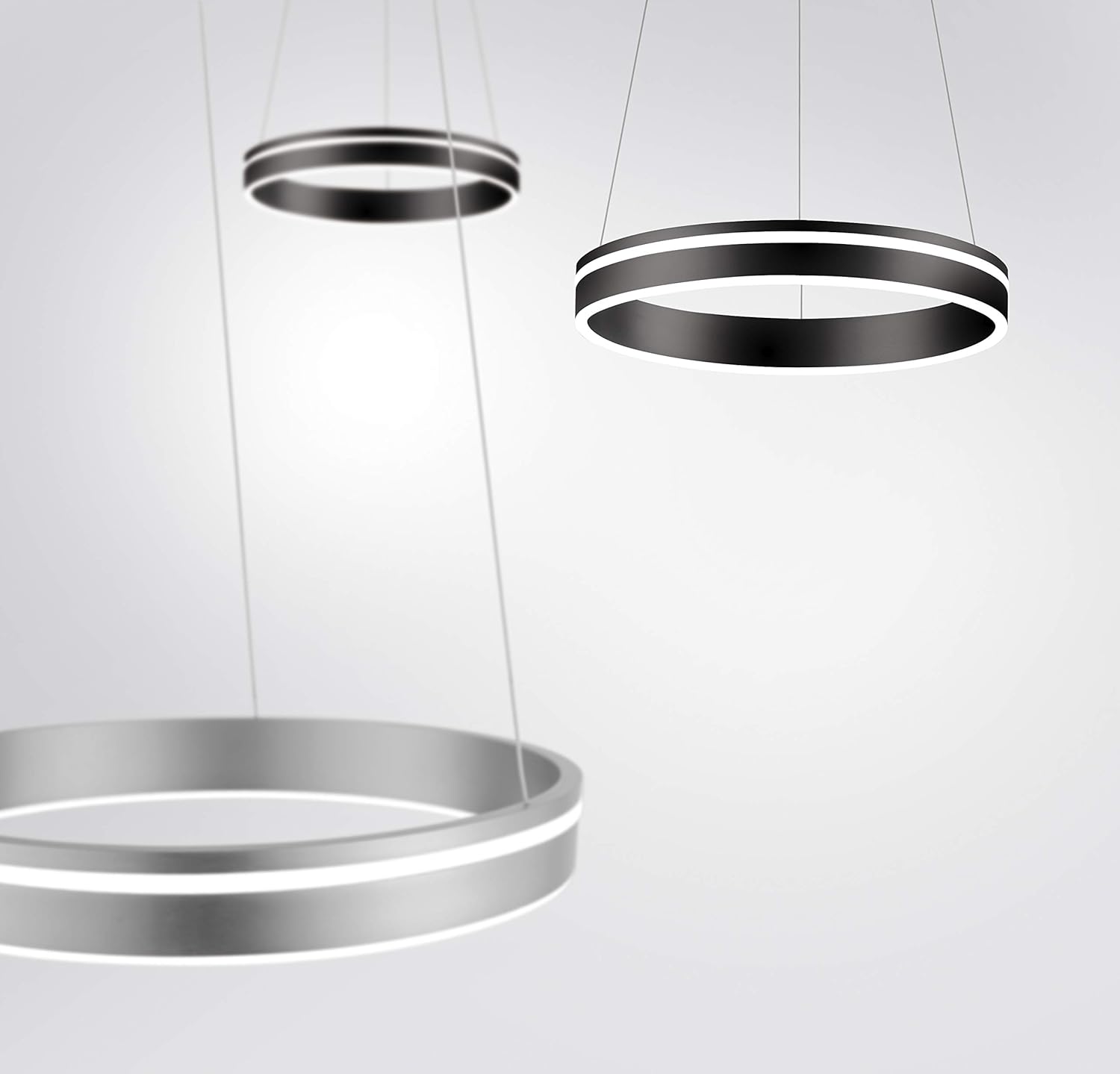 Paul Neuhaus Q-VITO LED Pendelleuchte, Works with Alexa – Smart Home, Fernbedienung CCT warmeiß – kaltweiß (40cm Anthrazit)