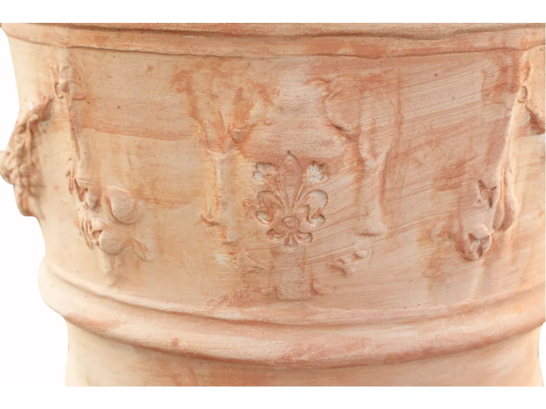 BISCOTTINI Vase - Finition Terre Cuite - Pot de Fleurs - Jardinière - Vase de Jardin - Extérieur - Terrasse - Balcon - 50x44 cm
