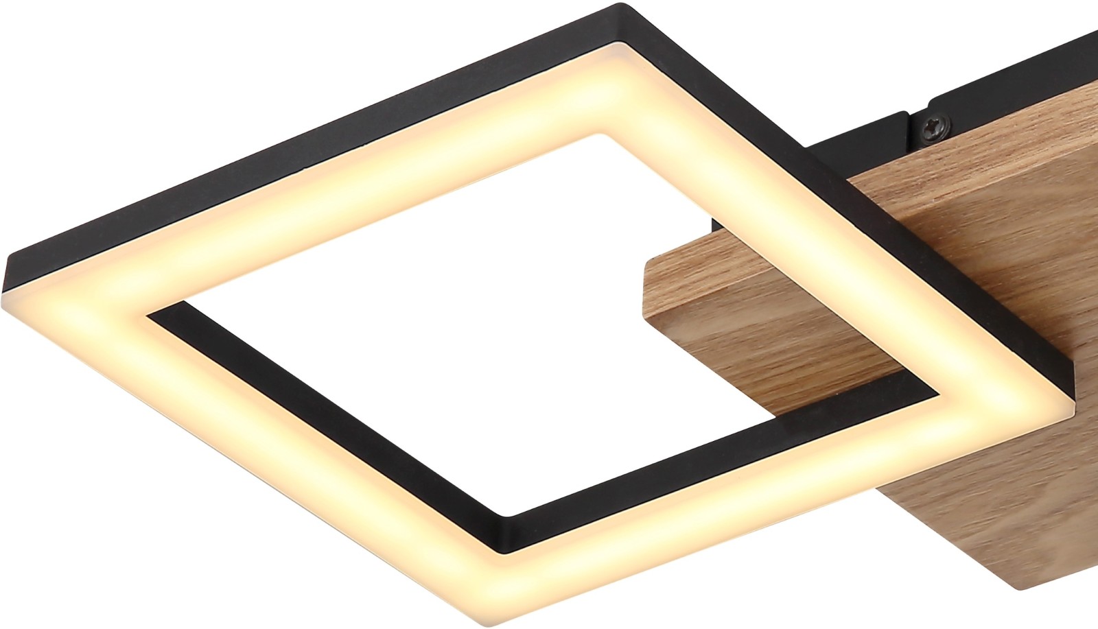 LED-Deckenleuchte - schwarz-holzfarben - 46 cm