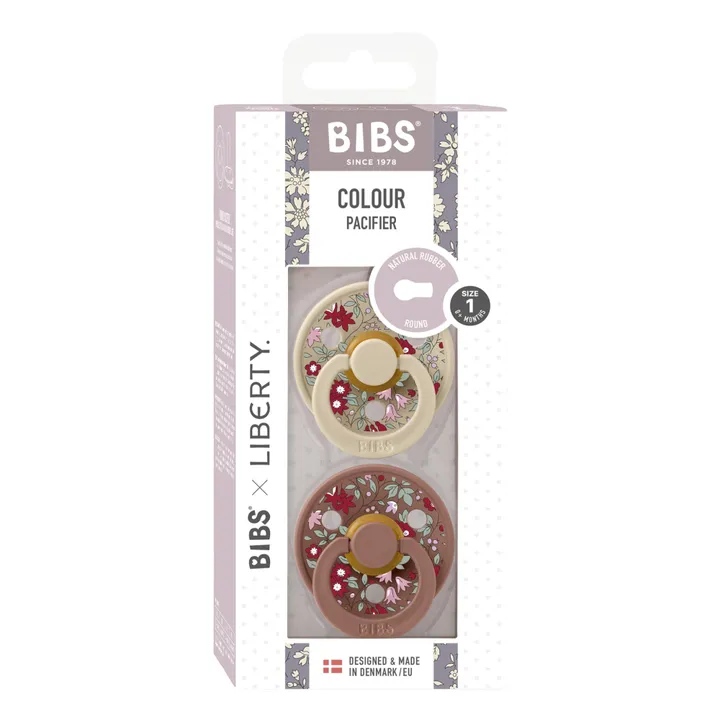 Bibs Tétines en caoutchouc naturel Bibs x Liberty - Set de 2 | Terracotta
