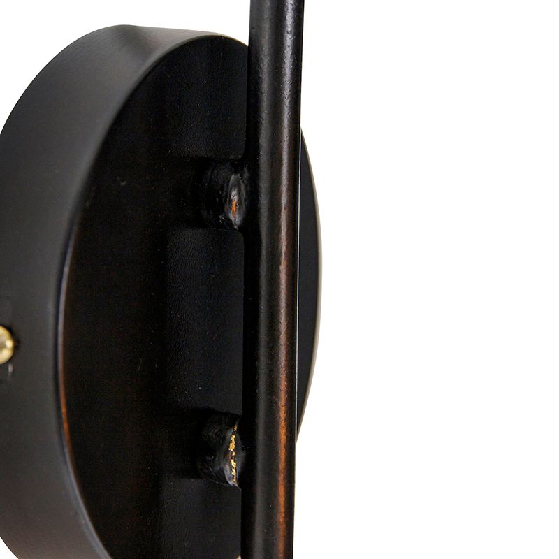 Oosterse wandlamp zwart met goud - Vadi