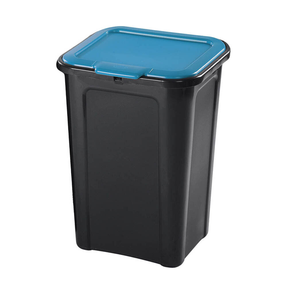 Poubelle de tri couvercle bleu 45L