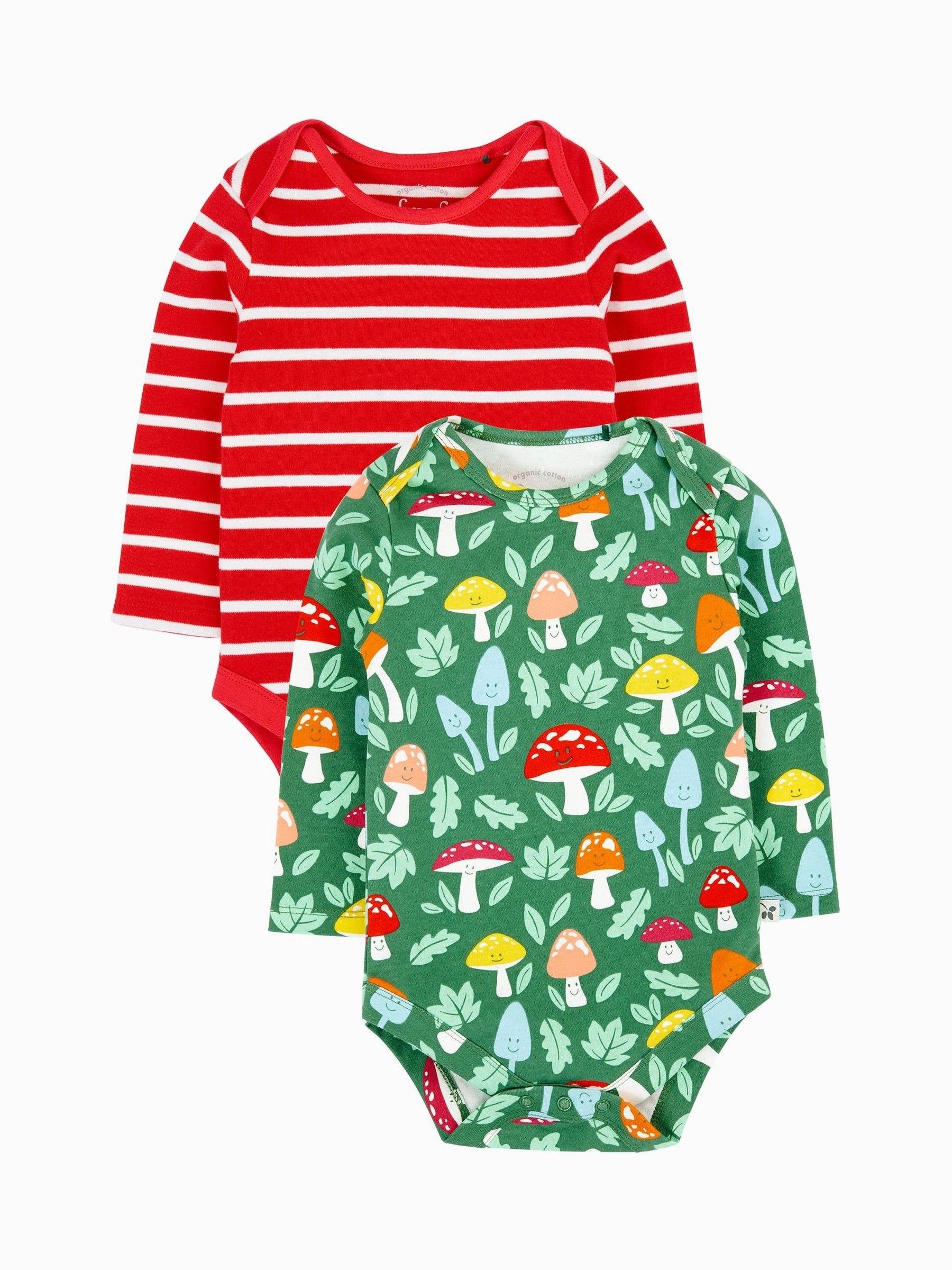 Groen - Frugi Super Special witte rompertjes 2 stuks
