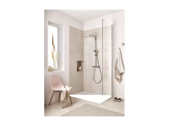 GROHE Colonne de douche avec mitigeur thermostatique Vitalio start system 250 Cube avec nettoyant GrohClean