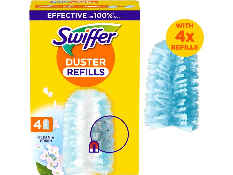 Swiffer Staubmagnet mit Duft 4 Stück, Blau Nachfülltücher-Set