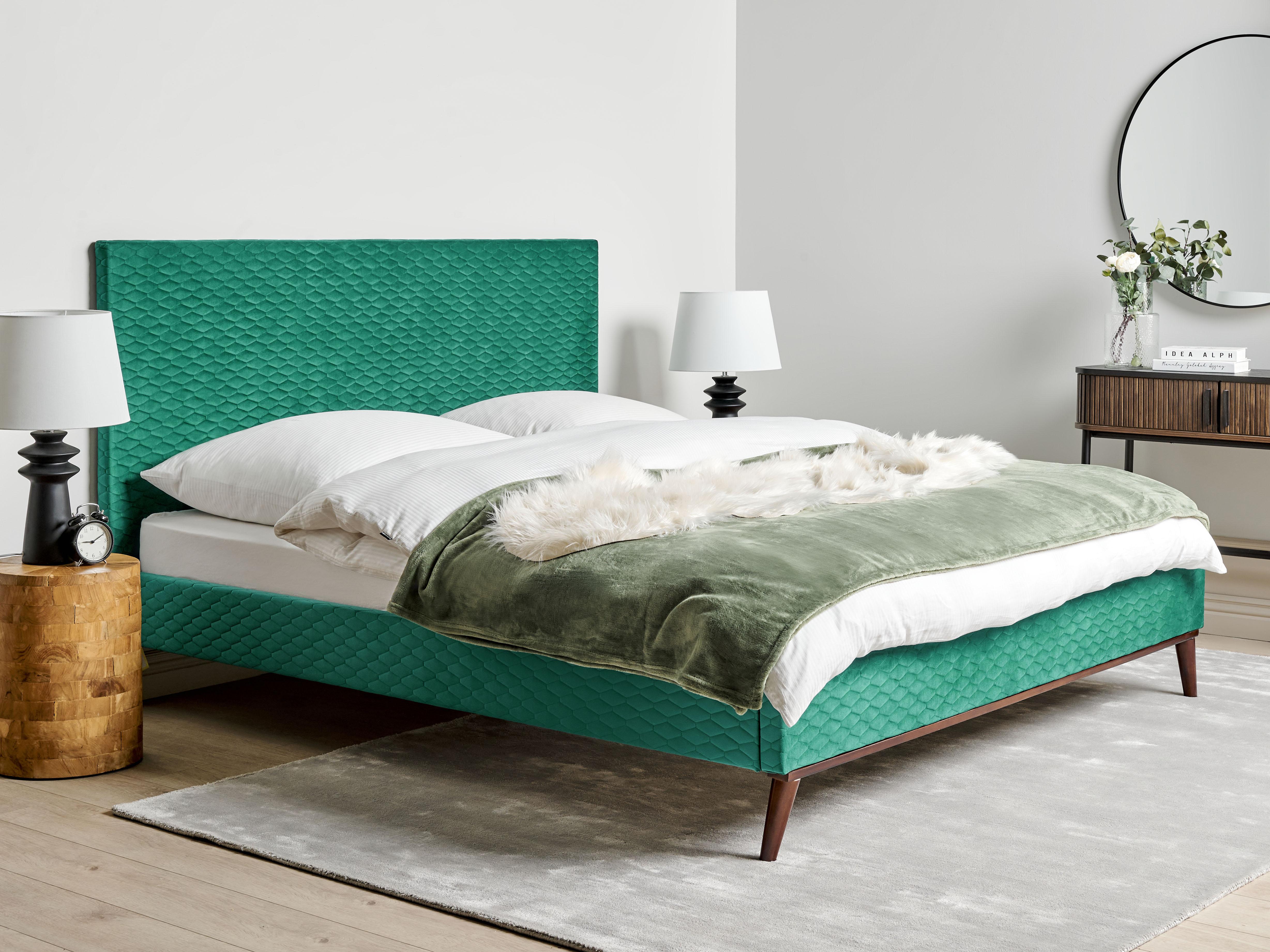 Bed Fluweel BAYONNE 180 x 200 cm Groen