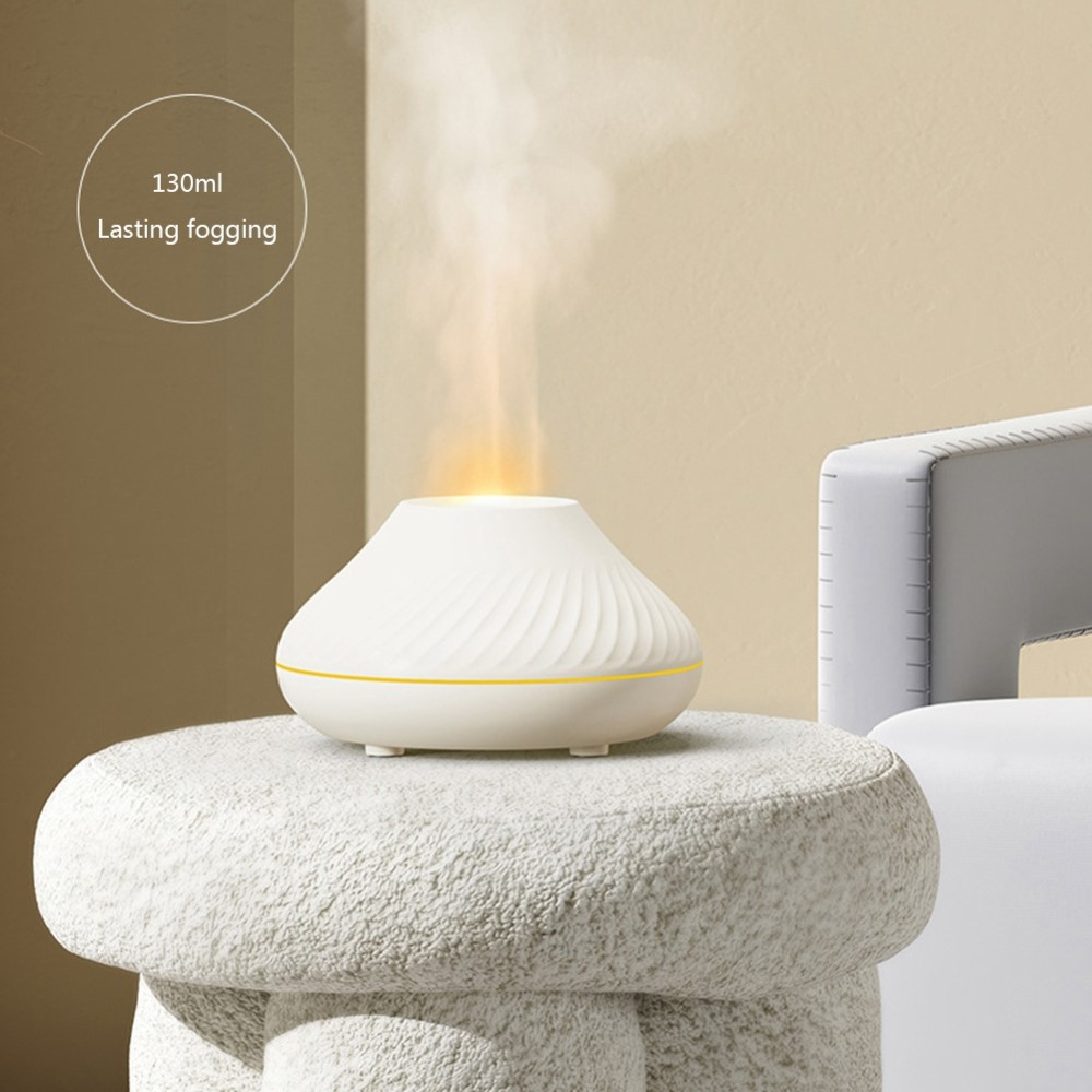 (130ml) USB Luftbefeuchter Aroma Öl Diffuser mit LED Beleuchtung - Weiss