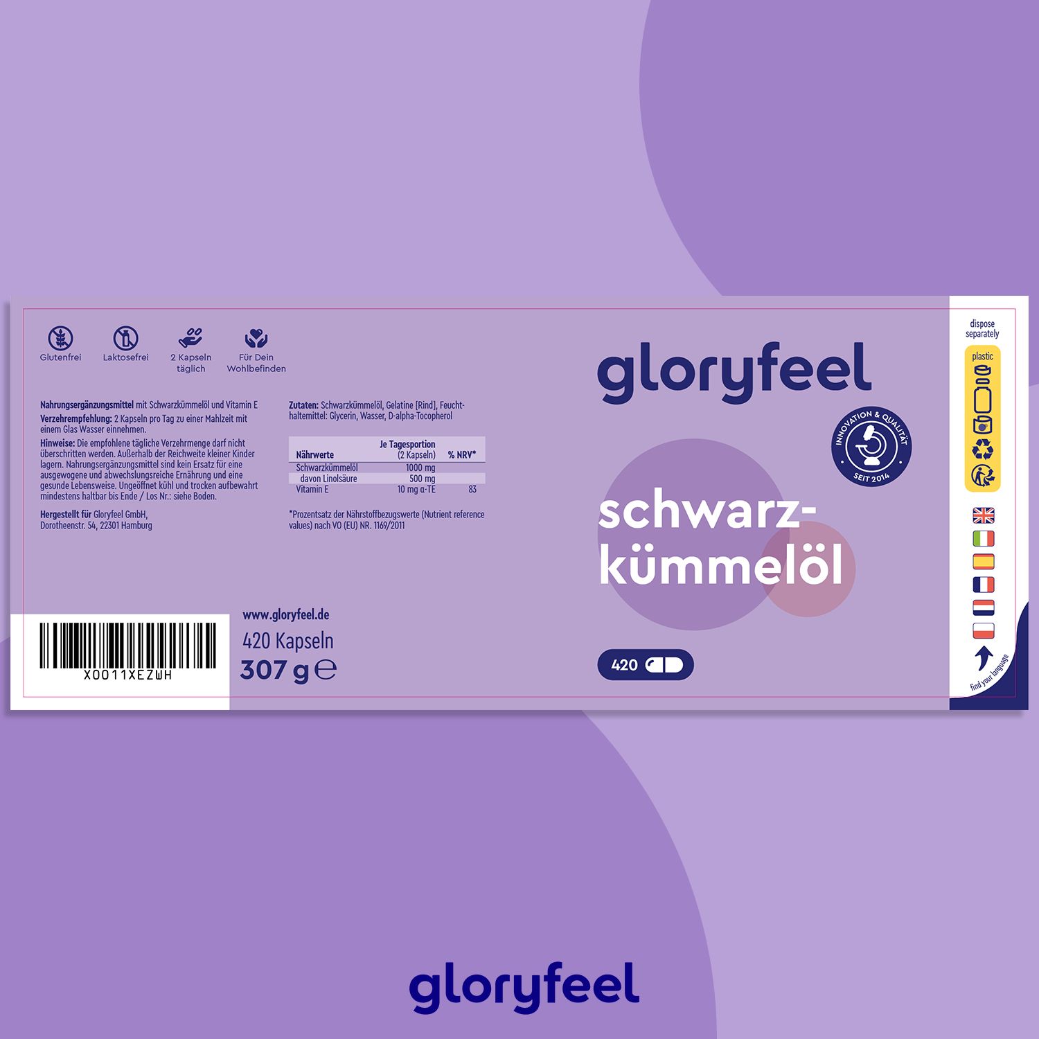 gloryfeel® Schwarzkümmelöl Kapseln