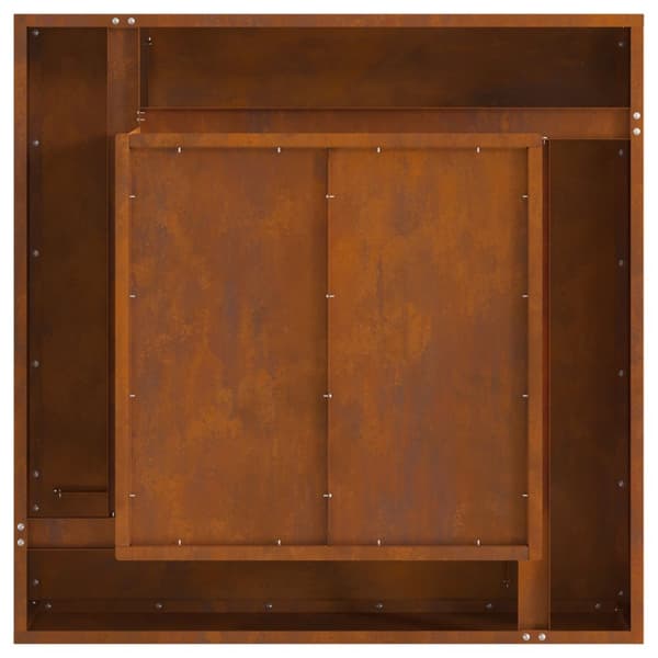 vidaXL Bålplass Fyrt 80x80x40 cm Forvitret Stål