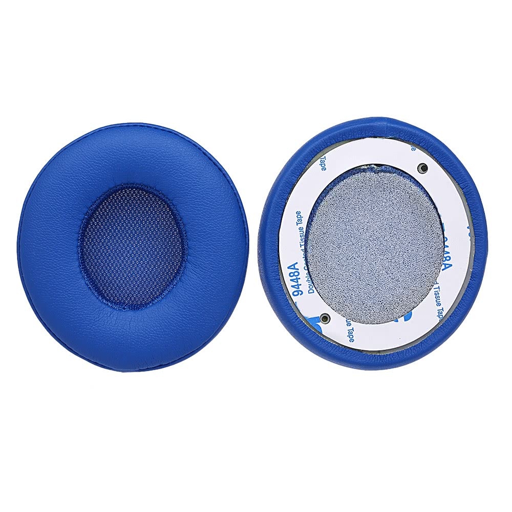 (2er Set) Beats Solo 3 / Solo 2 Kopfhörer Leder Ersatz Ohr Polster Kissen - Blau