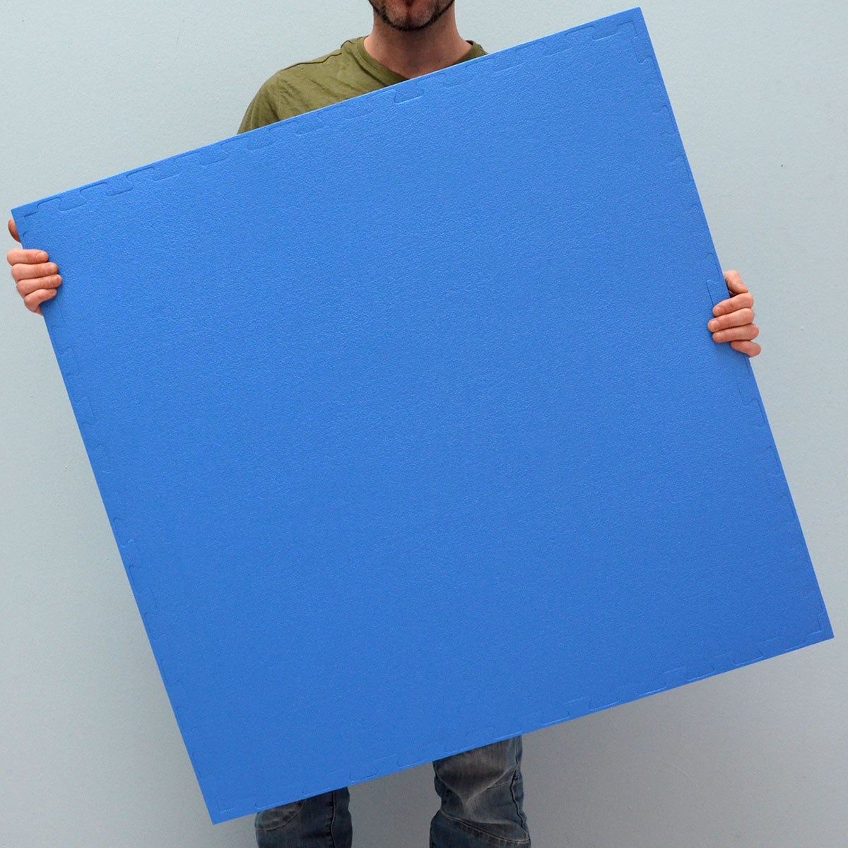 180x180 XL trainingsmat met rand - 4-delige set 90x90 vloermat blauw