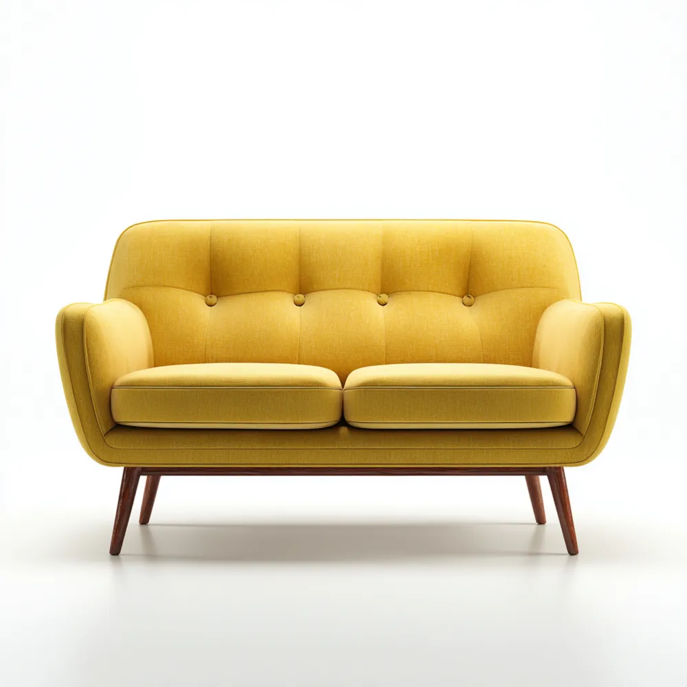 2-Sitzer-Sofa Stoff 150x85x75 cm – Gelb – Retro-Stil