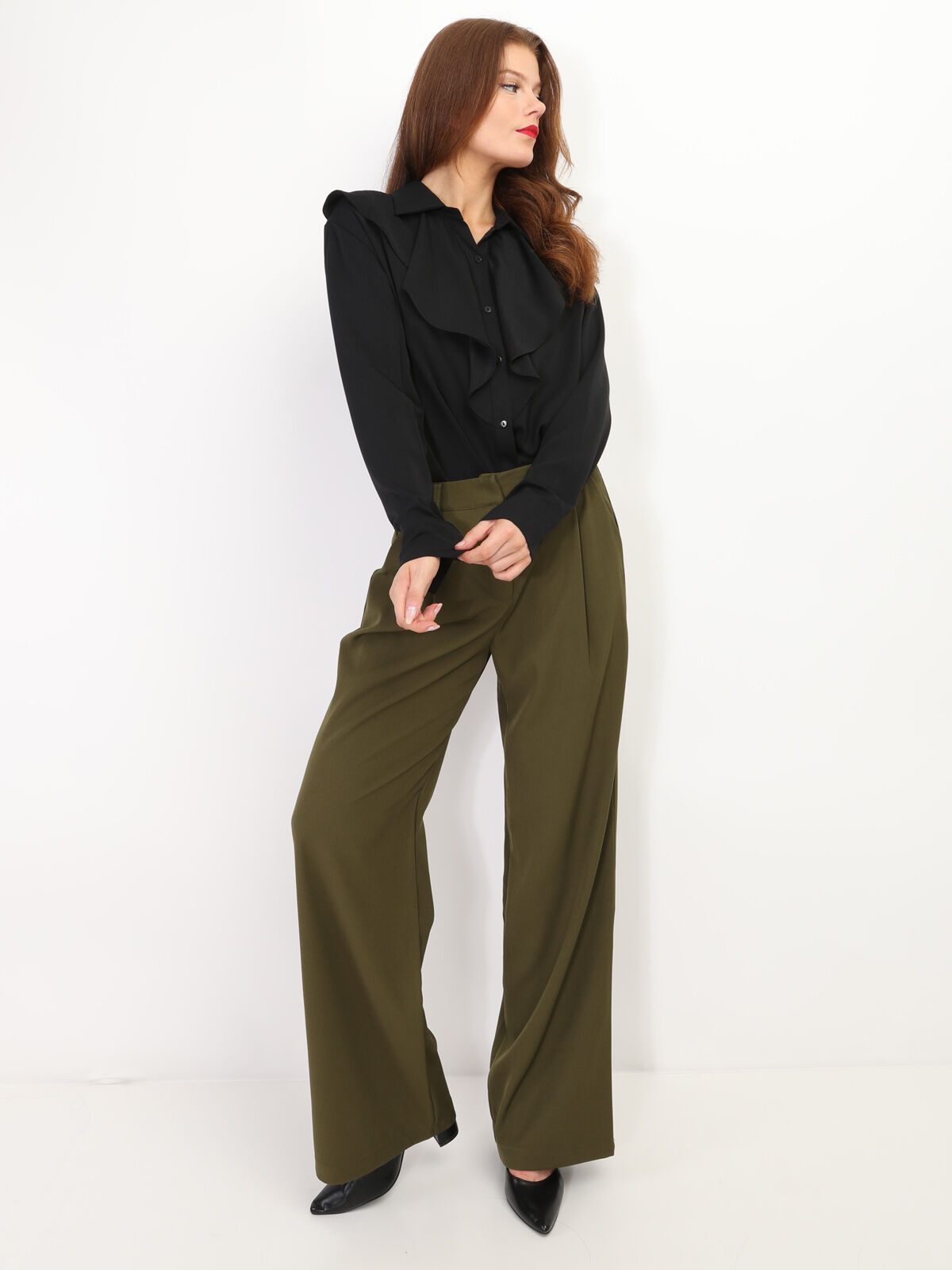 Pantalon de costume large- Kaki
