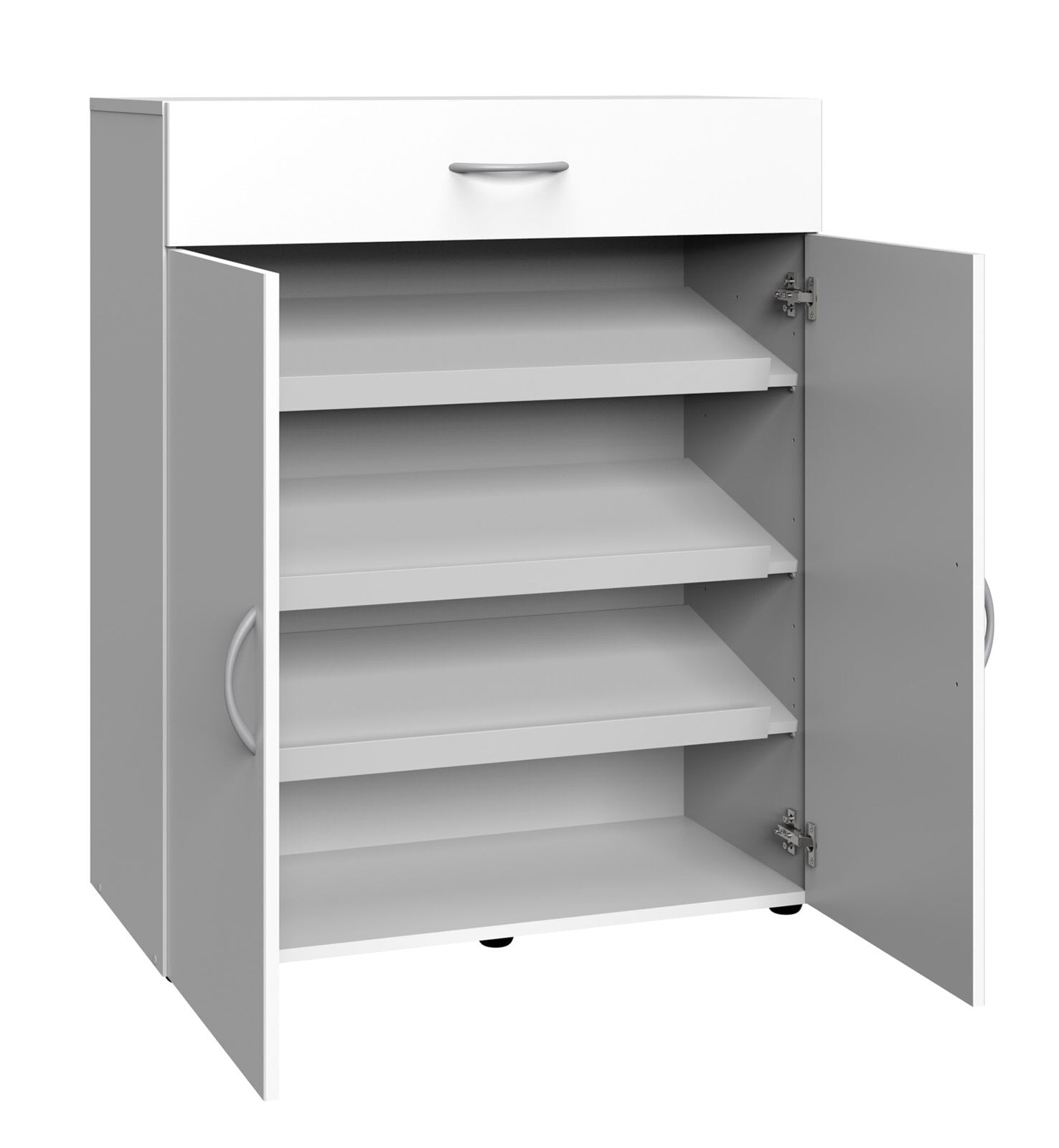 Schuhschrank 80 x 64 x 40 cm Holznachbildung weiß
