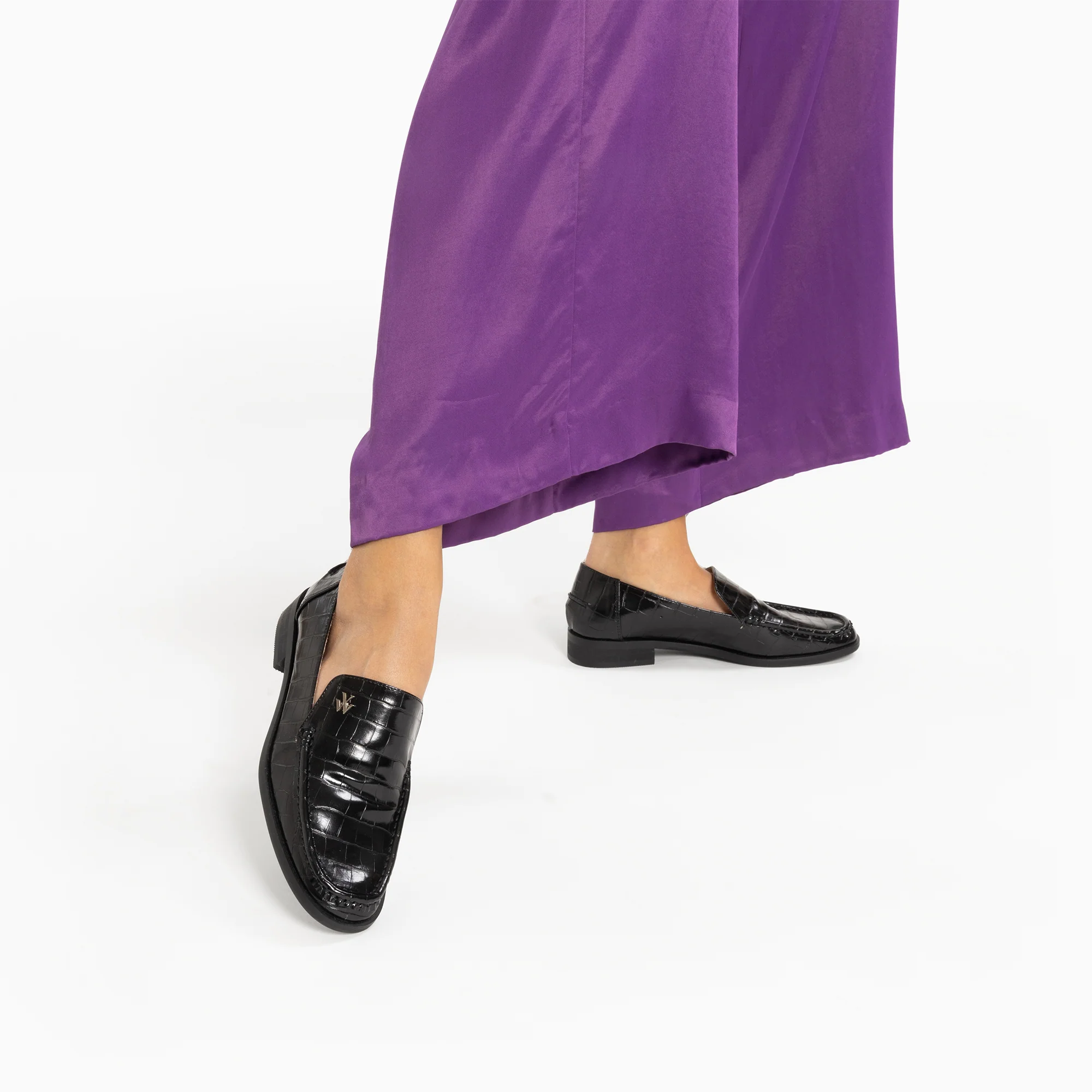 Mocassins, Derbies, Ballerines-Mocassins Marianne noir croco