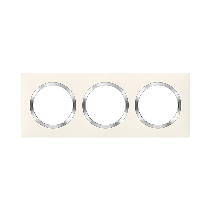 Plaque de finition triple Legrand Dooxie Blanc chrome