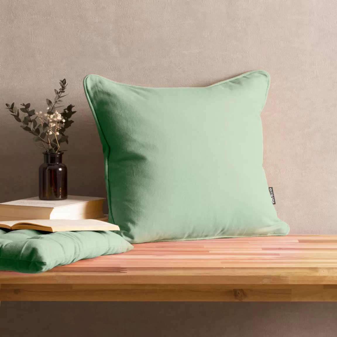 Coussin carré coton (40 x 40 cm) Pixel Vert menthe