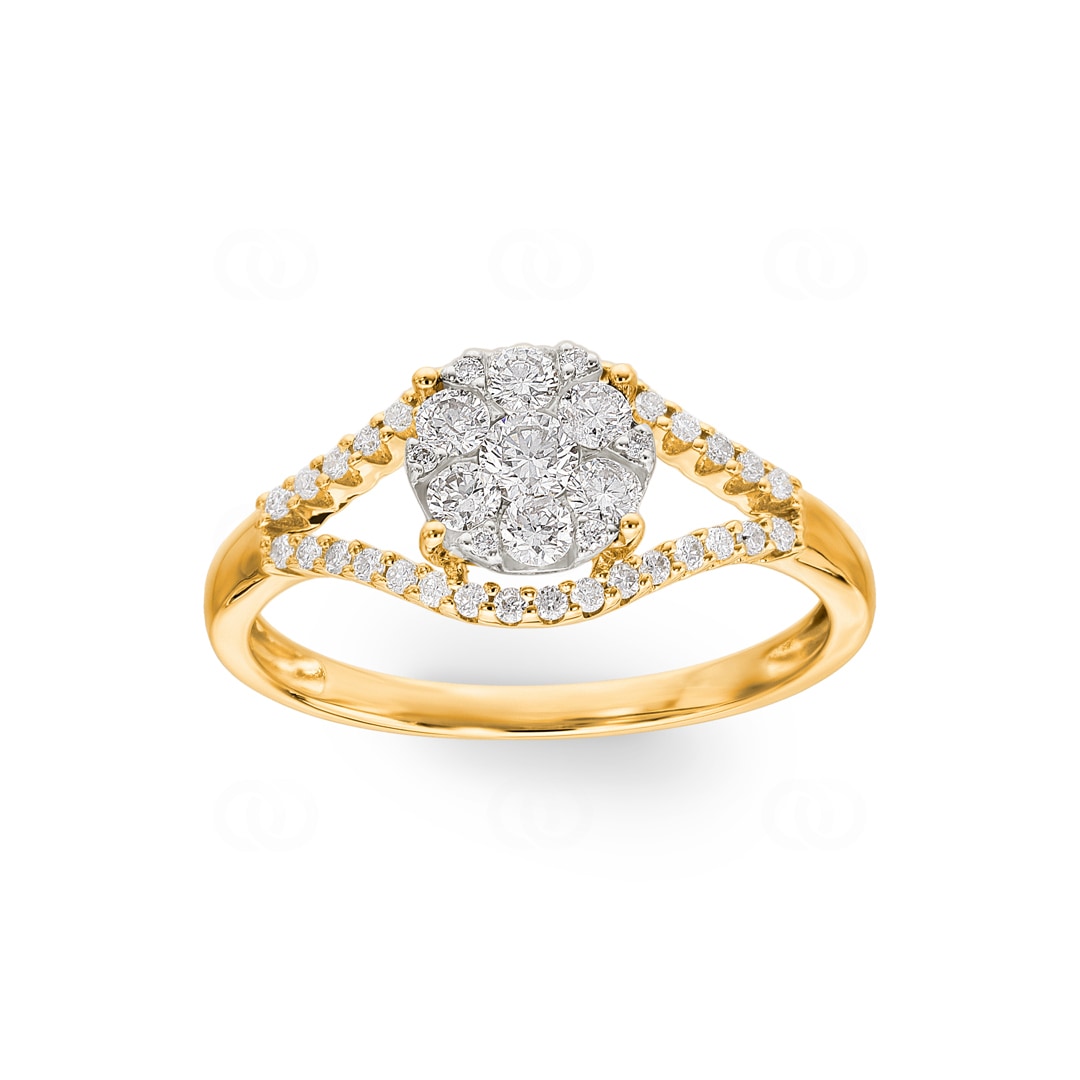 0.50 Karat Diamantring 750/18 K Gelbgold