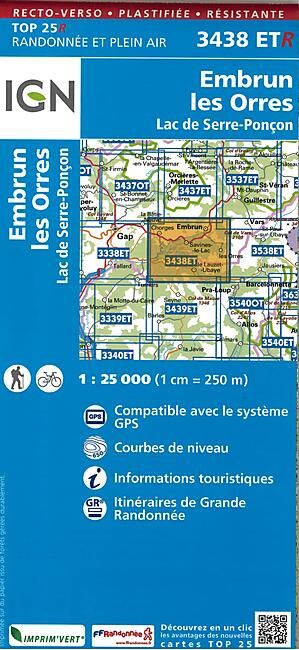 IGN - TOP25R 3438ETR EMBRUN 1 25 000