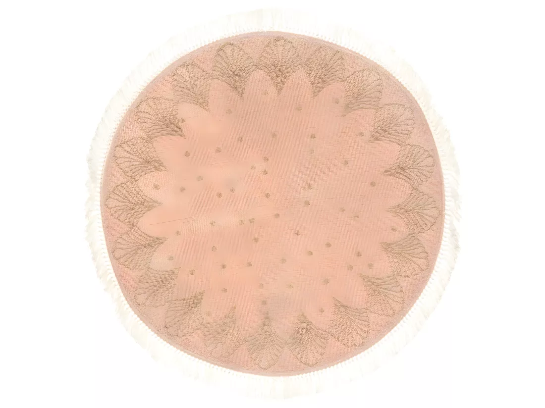Tapis Rosace en jute et lurex rose - ATMOSPHERA