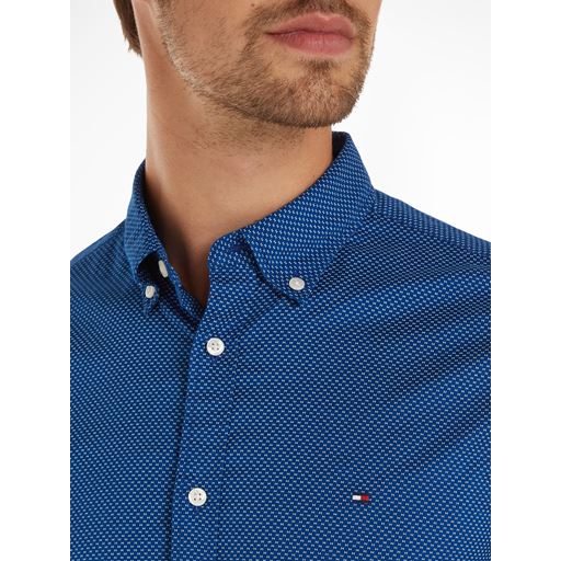 Tommy Hilfiger Flex Mini Print Skjorte, Anchor Blue/Optic White, XXL