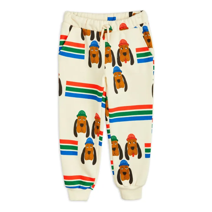 Mini Rodini Jogger Coton Bio Chien | Ecru