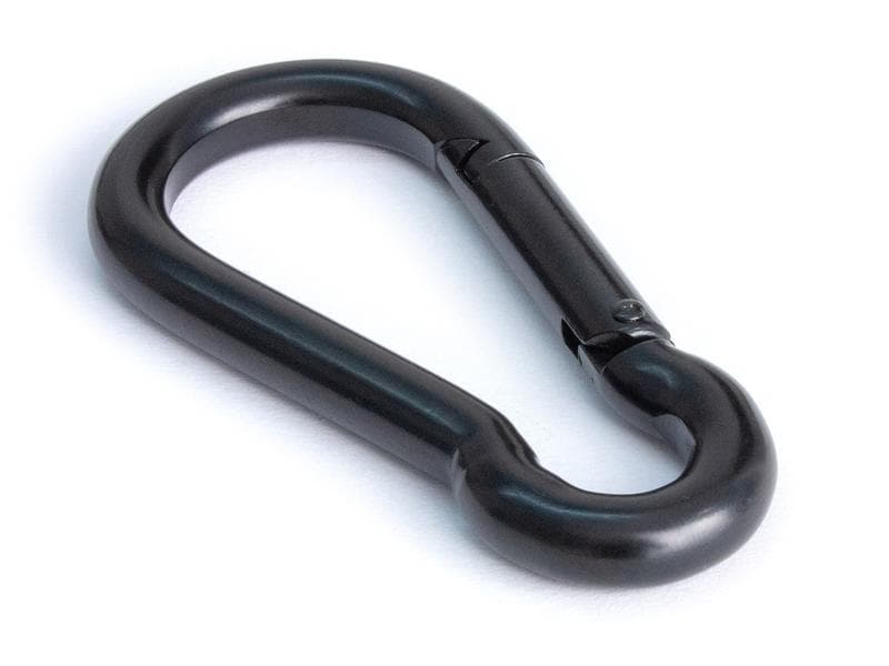 Meister Karabinerhaken Blackline Ø 10 x 100 mm, Stahl verzi Klassischer Karabiner zum Sichern