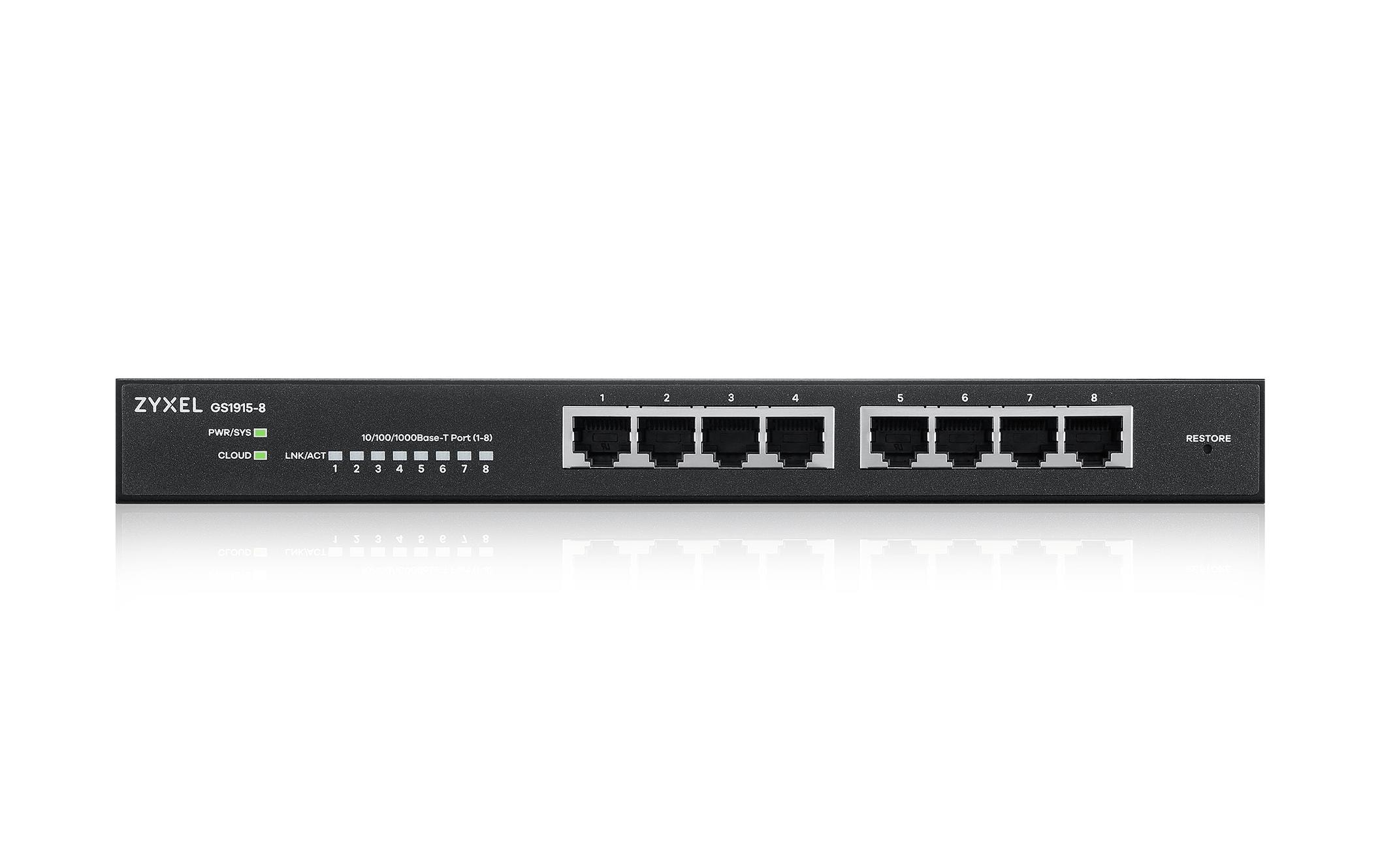 Switch GS1915-8 8 PortSmart-Managed GbE-Switch mit 8 Ports mit Nebula