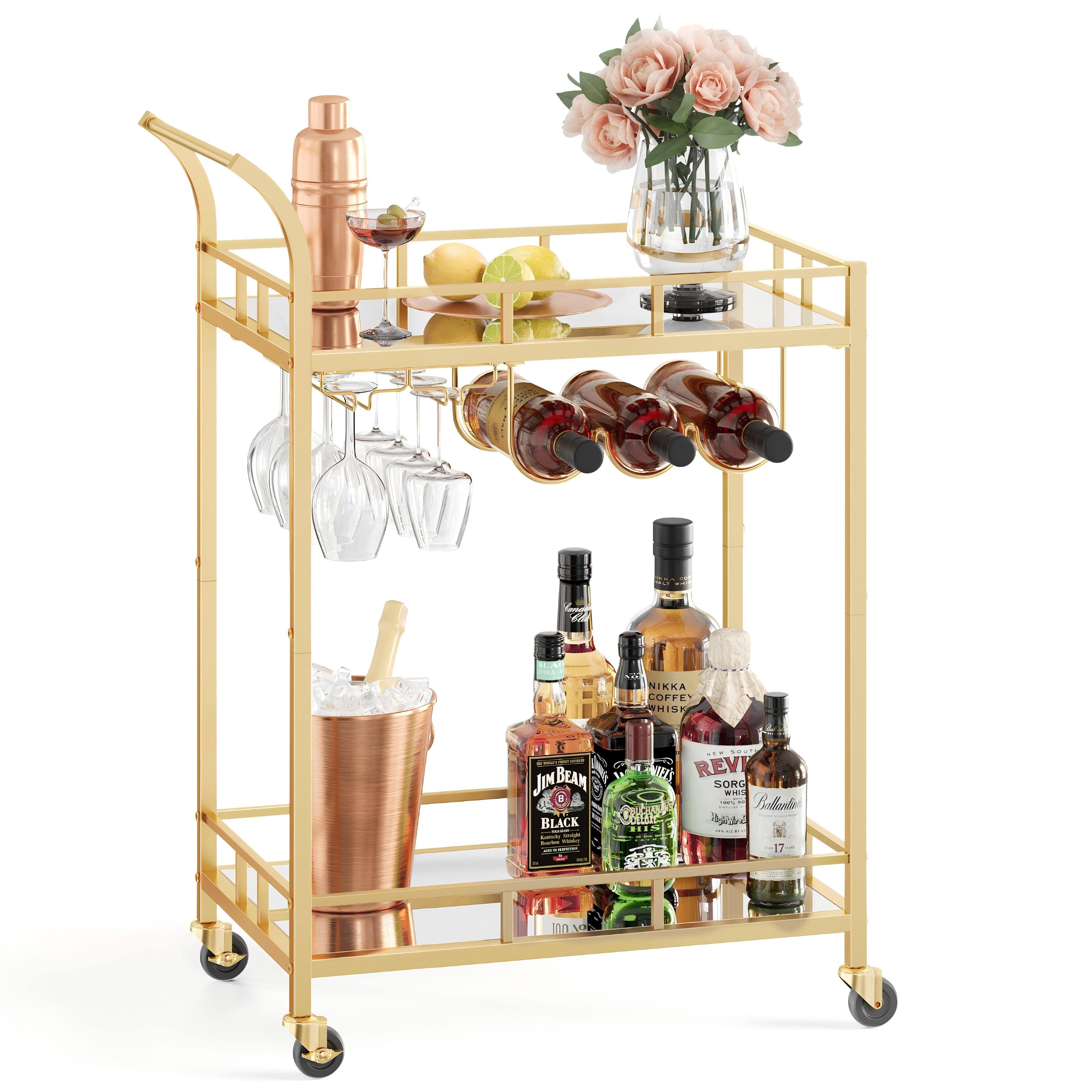 Vasagle Rollwagen Gaia 38 x 90 x 66cm Gold