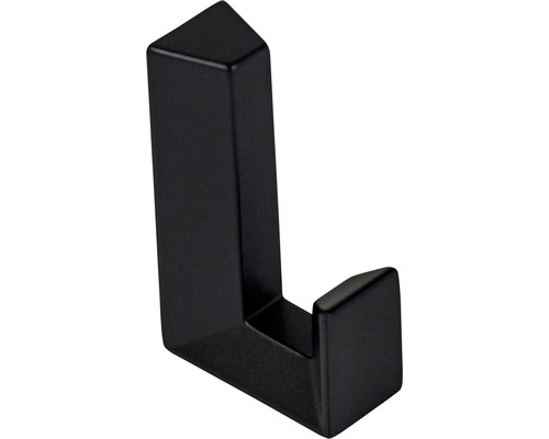 Jashaak, 1 haak, metaal, Zamak, zwart, 40x12x25 mm, clip-on type