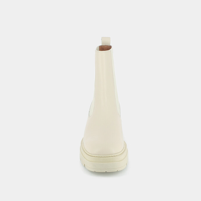 Bottines à plateformes  en cuir écru