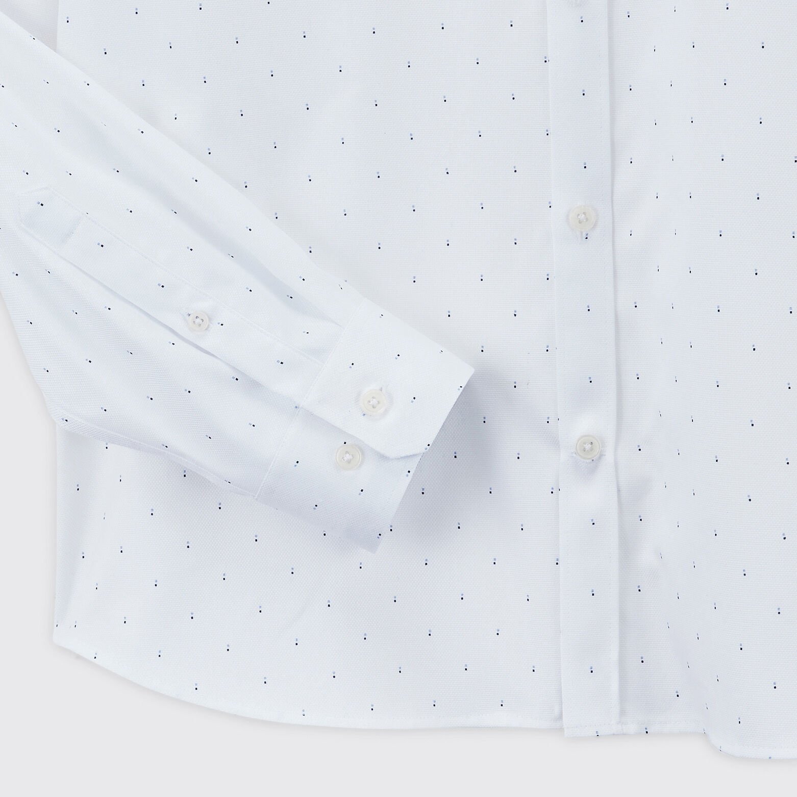 Chemise slim sans repassage imprimé micro géo coto Blanc