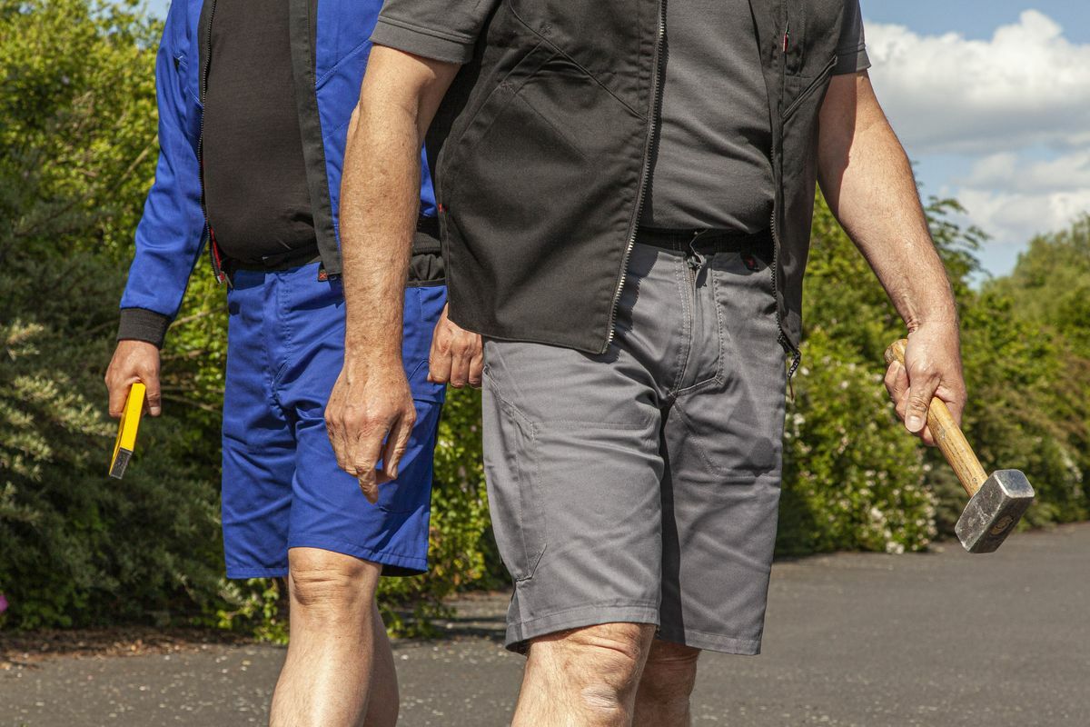 QUALITEX HIGH QUALITY WORKWEAR Shorts X-Serie kornblau/schwarz Damen: 36 Herren: 42