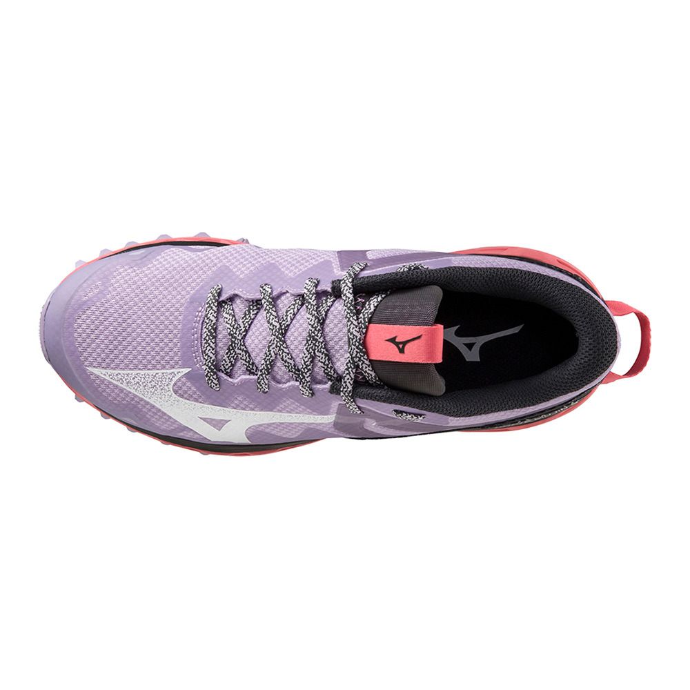 Mizuno WAVE MUJIN 9 - Chaussures trail Femme pastellilac/white/suncoral