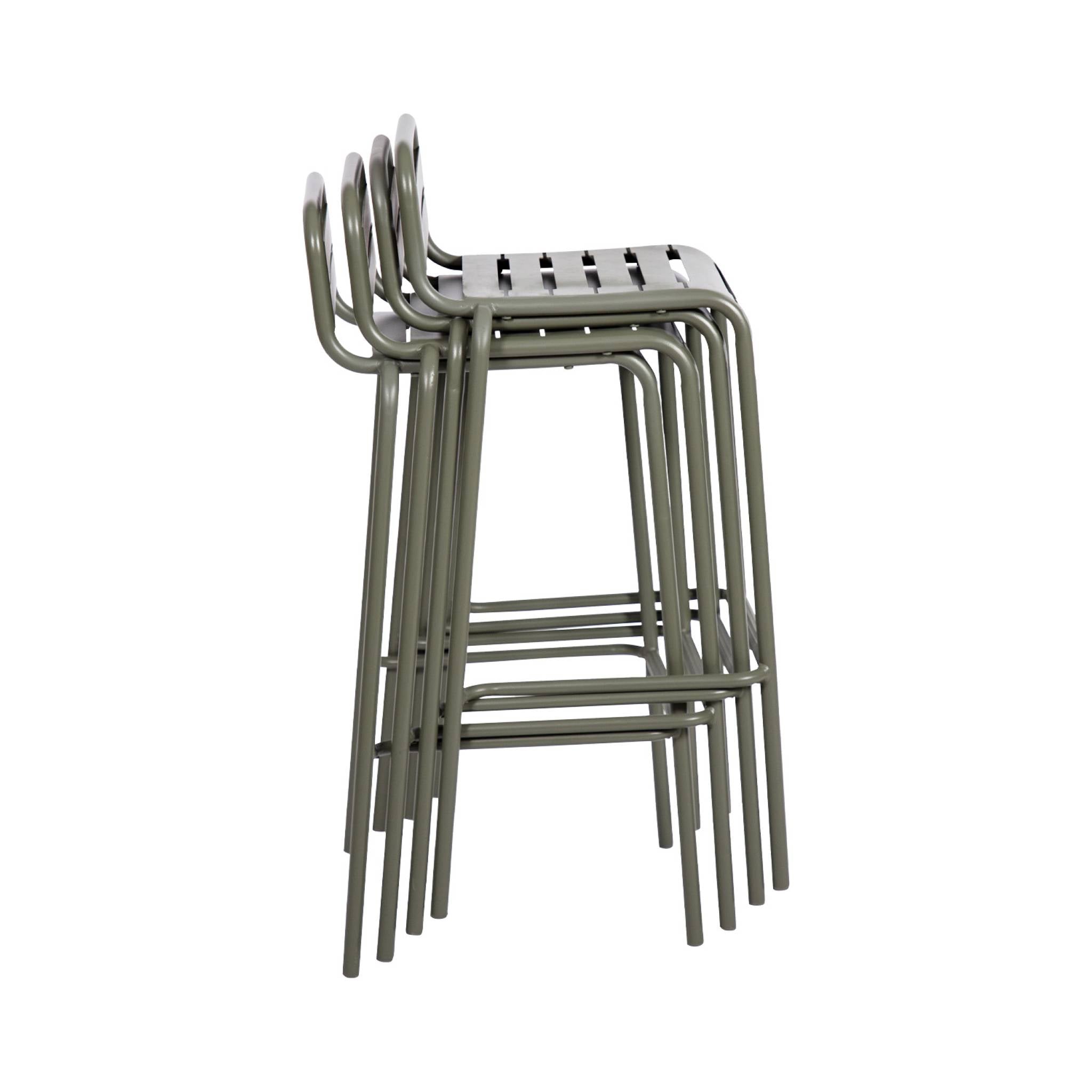 sweeek - Hoge tuinstoelen metaal (set van 4)