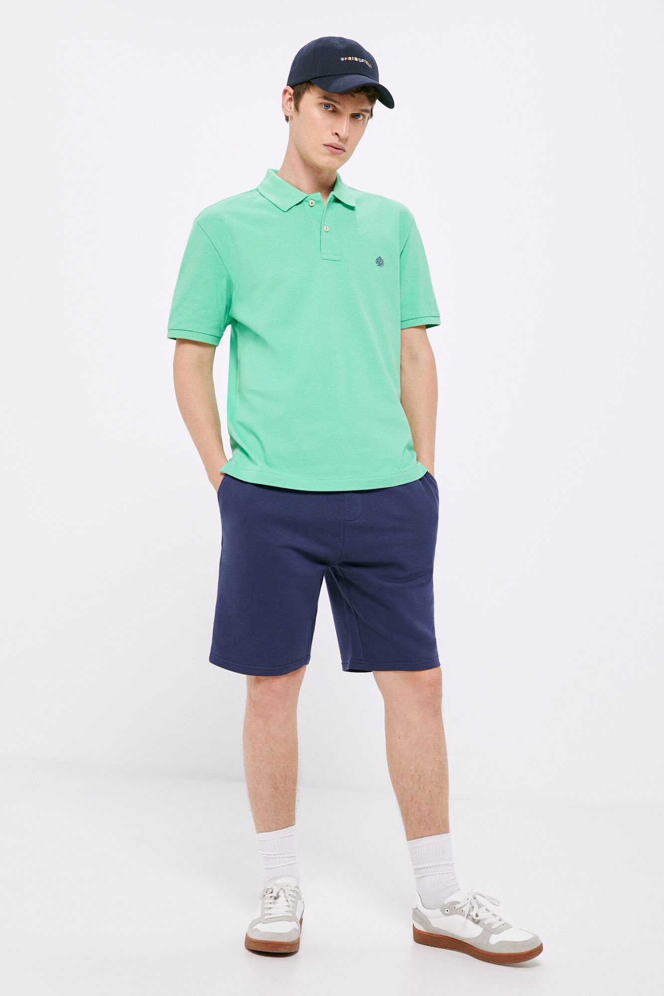 Camisa polo básica em piqué - verde