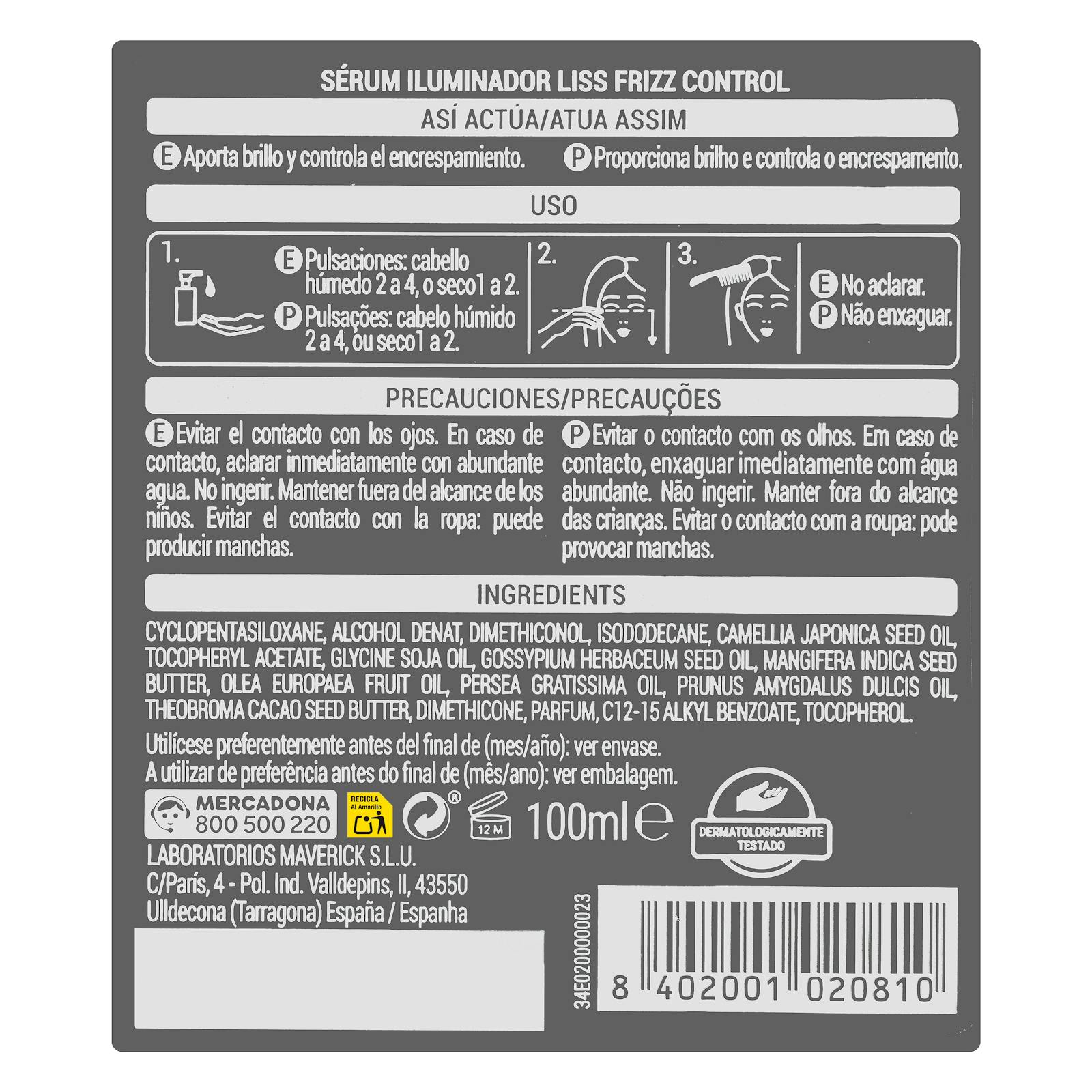 Sérum illuminateur Liss Frizz Control Deliplus