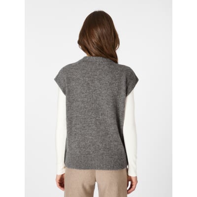 Damen-Strickweste Alpaka, Taupe