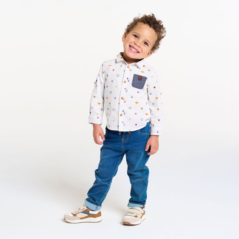 Chemise modulable animaux blanc bébé garçon Blanc
