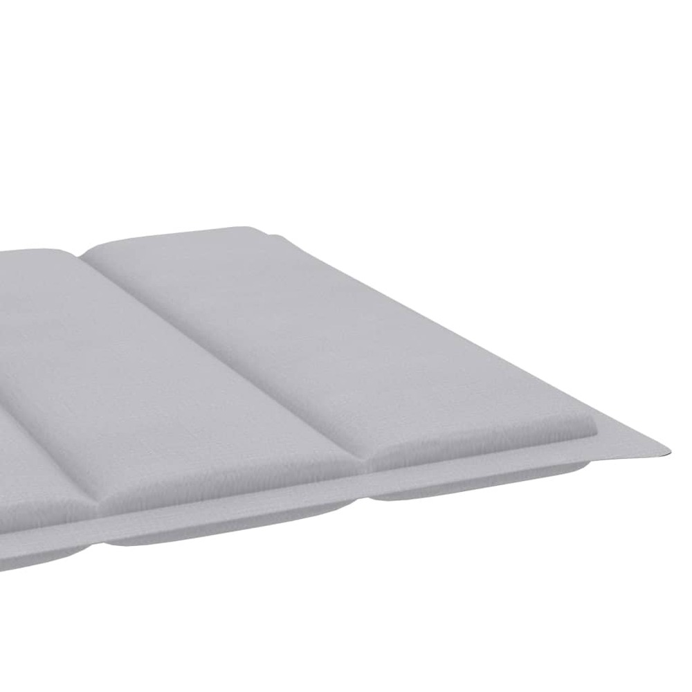 Transat chaise longue bain de soleil lit de jardin terrasse meuble d'extérieur avec coussin gris bois de teck solide 02_00124