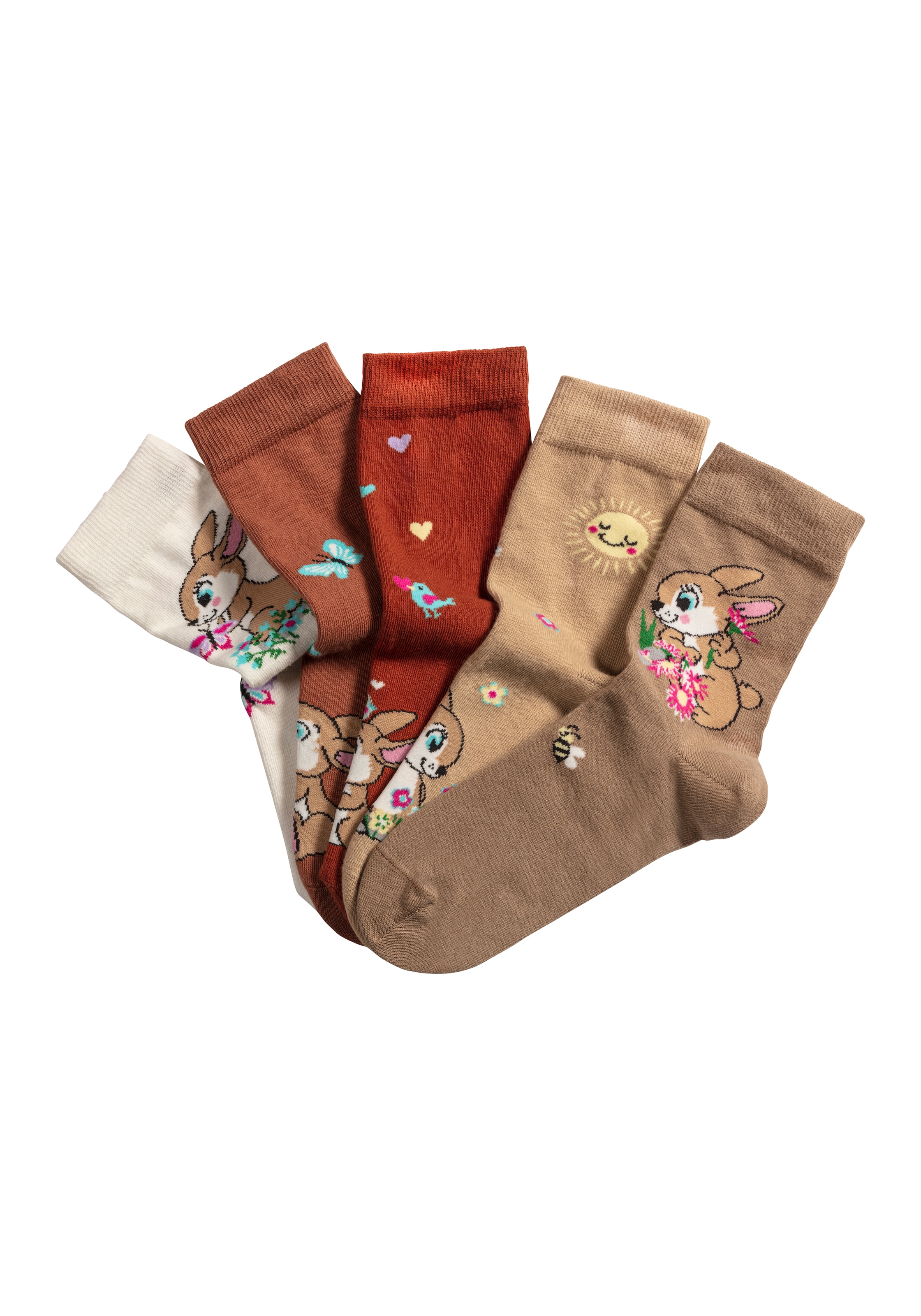 H.I.S Basicsocken Packung, 5 Paar tlg. mit Hasen Motiven