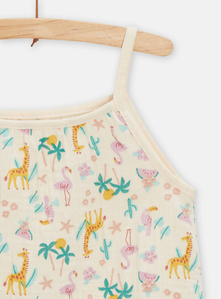 Pyjama en gaz de coton imprimé pour fille