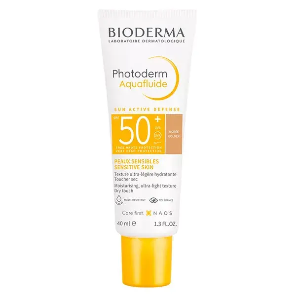 Protetor solar Bioderma Photoderm Aquafluid FPS 50+ Dourado 40ml