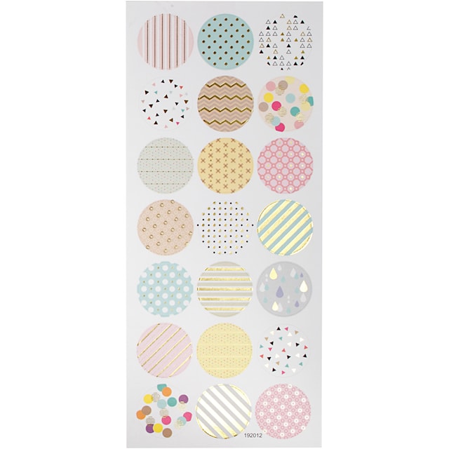 Stickers, pastell, ark 10x23 cm, 1 ark