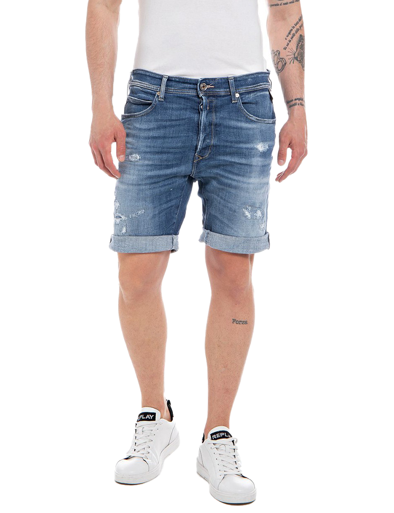 REPLAY SHORT EN JEAN HOMME BLEU MOYEN