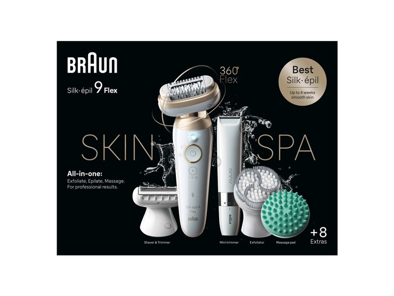 Braun Epilierer Silk·épil 9 SkinSpa Flex 9-481 3D Kabelloses Nass- und Trocken-Epiliergerät