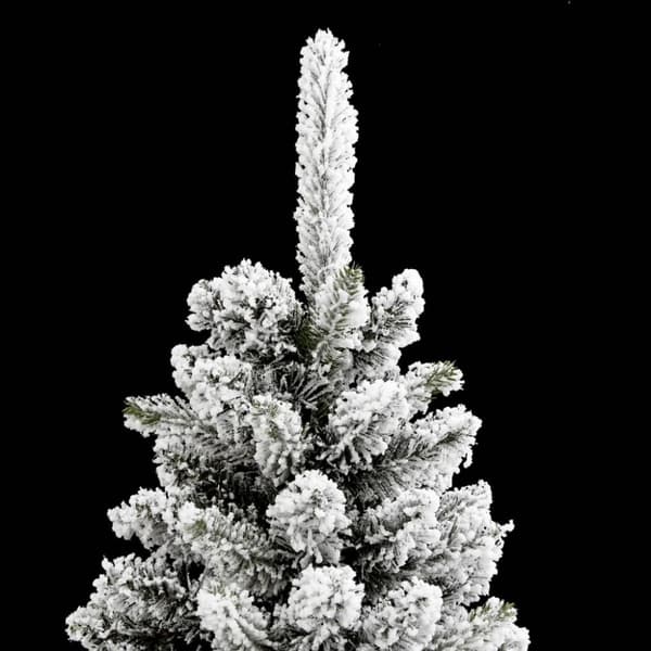 vidaXL Slankt kunstig juletre med flokket snø 180 cm PVC og PE
